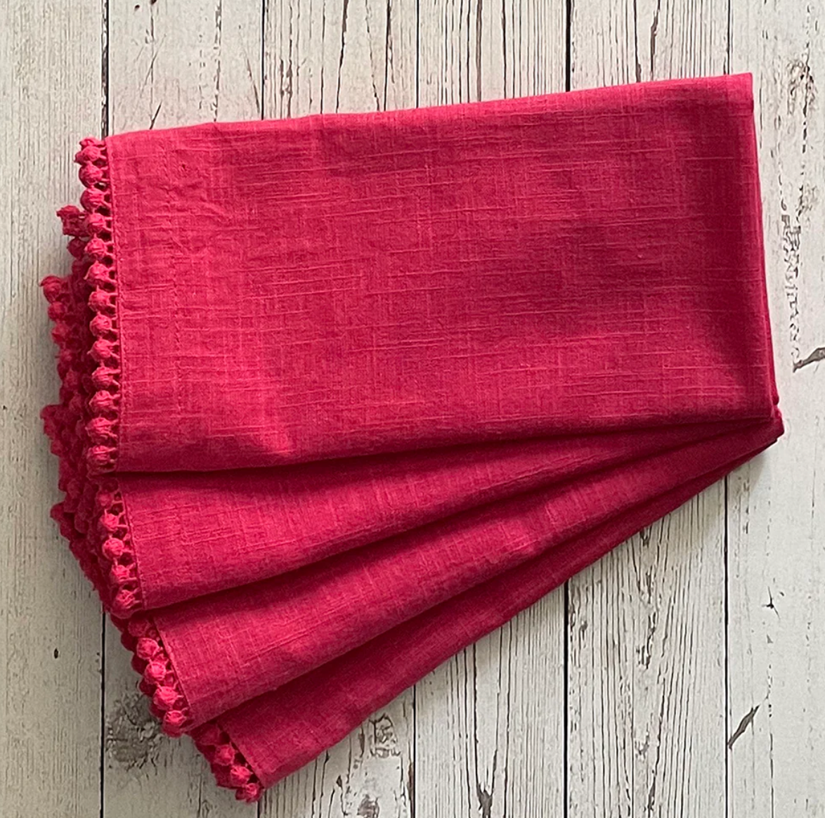 Lace Napkin S/4 Red