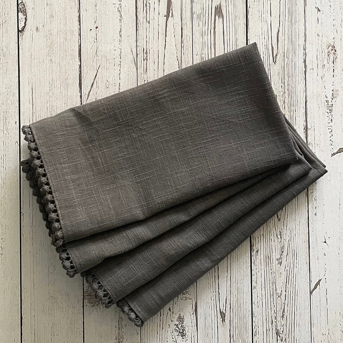 Lace Napkin S/4 Grey