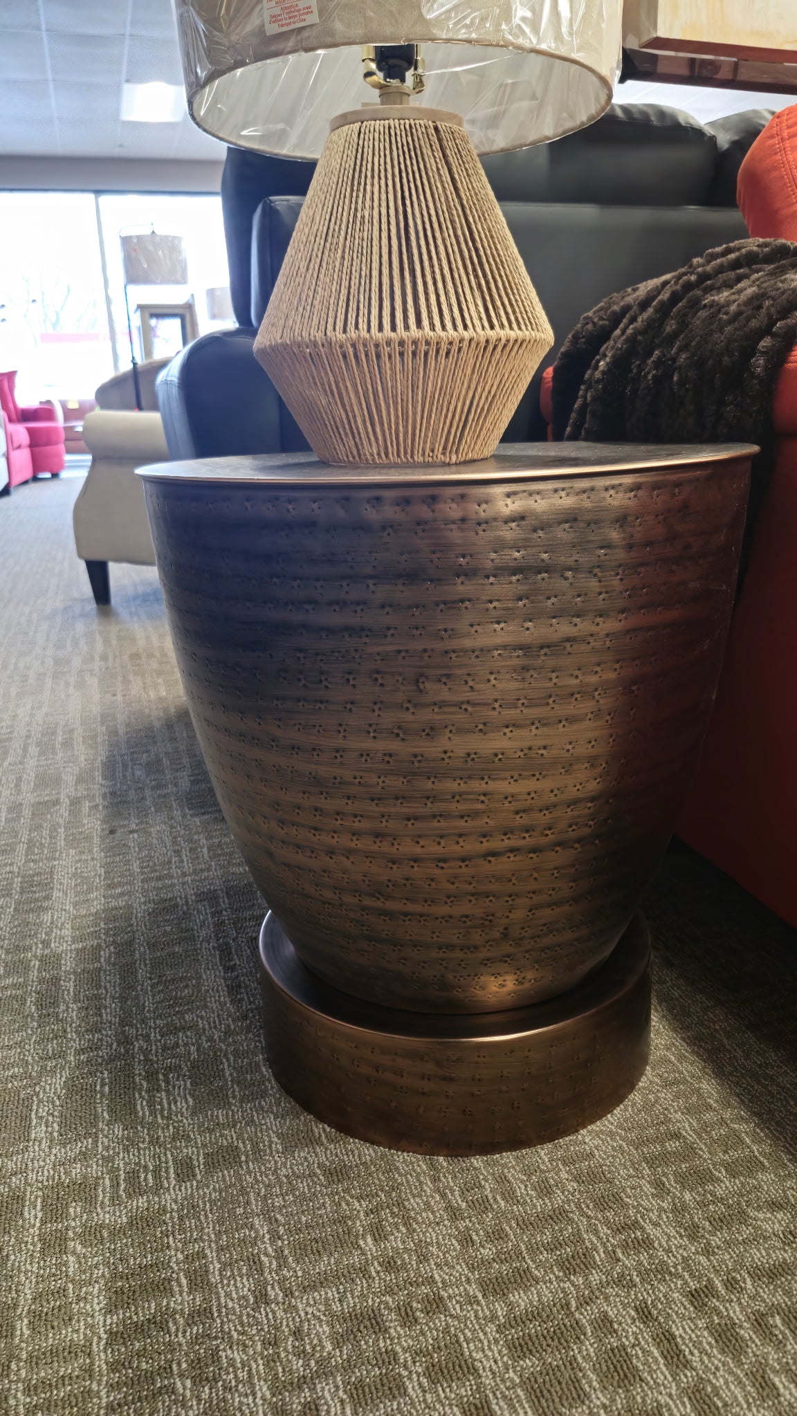 Round Metal End Table