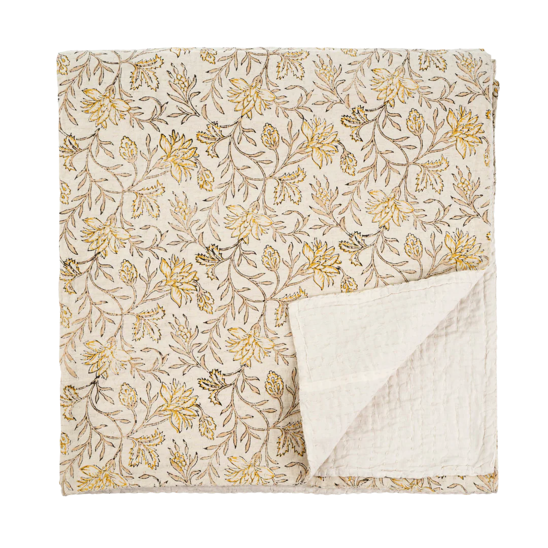 Carolina Block Print Bed Quilt