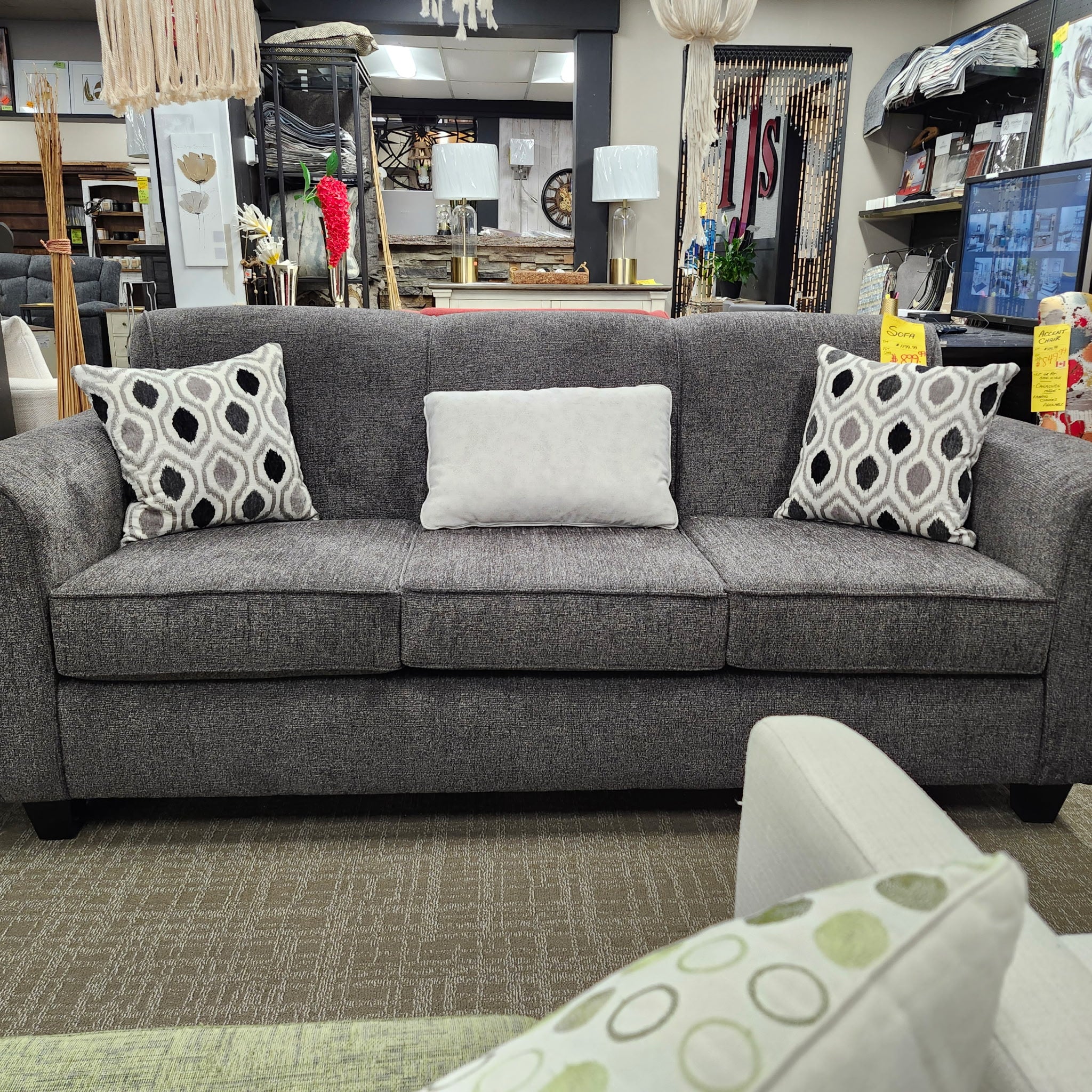 Charcoal Fabric Sofa