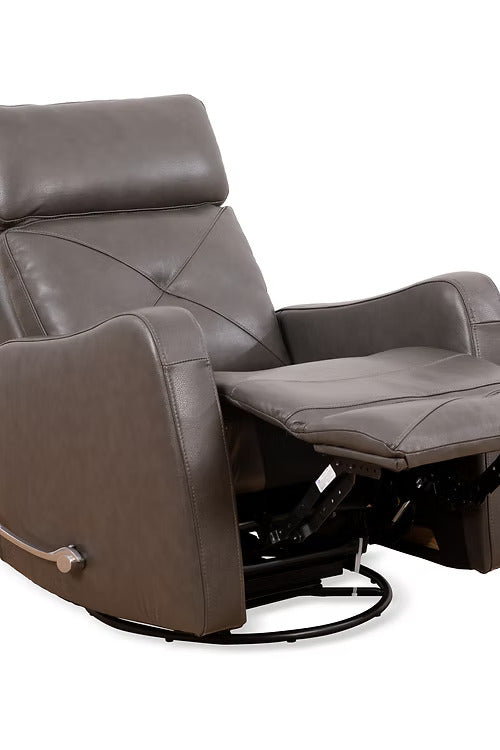Soft Charcoal Leather Match Recliner